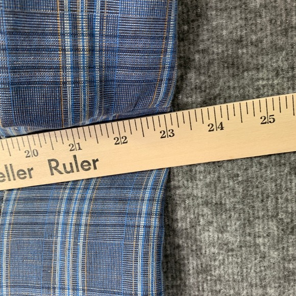 Tommy Hilfiger Linen Blazer Jacket Men 46R Blue Windowpane Sport Coat - Picture 12 of 16